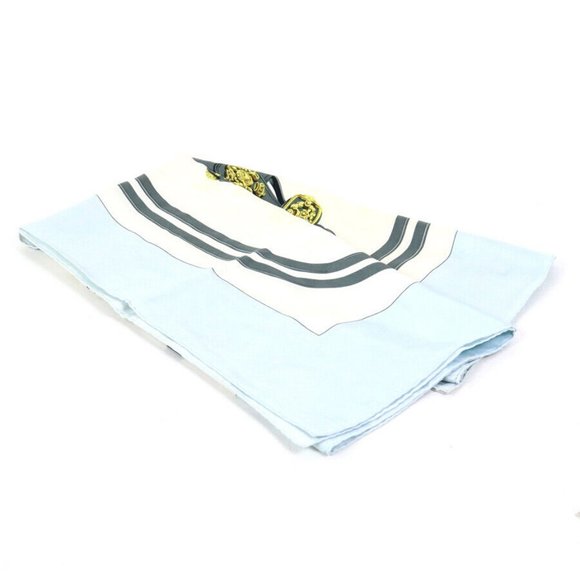 Auth HERMES Carre 90 BRIDES de GALA Scarf Light Blue/Multicolor Silk - Picture 3 of 10